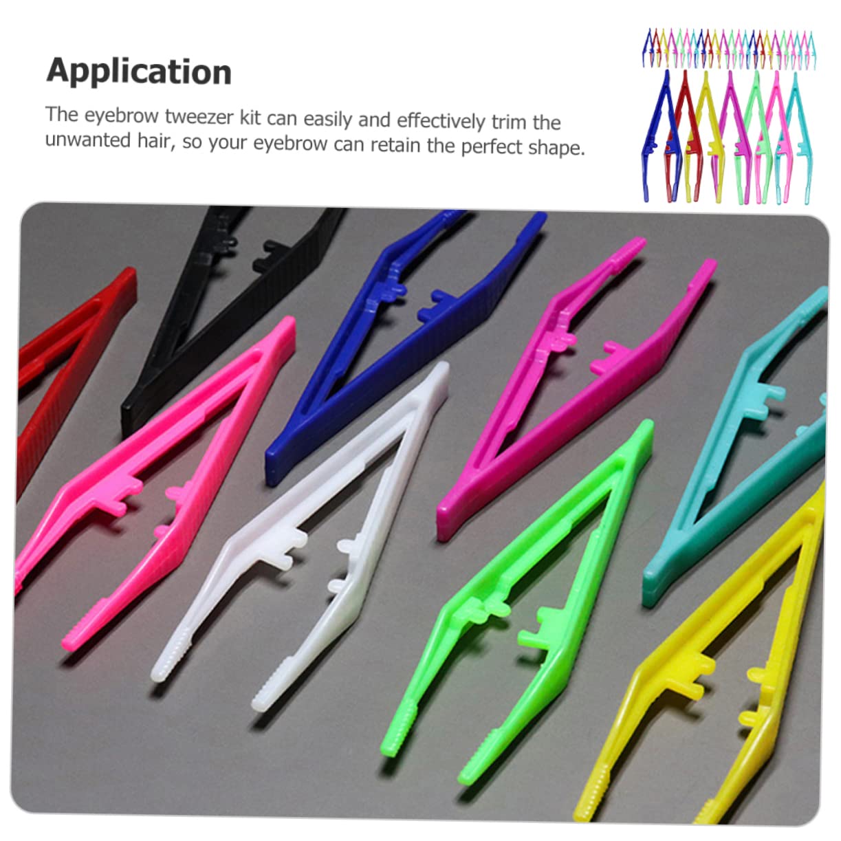 PACKOVE 30Pcs Small Plastic Eyebrow Tweezers Eye Brow Grooming Clips for Salon Use Ergonomic Design for Easy Trimming Styling for Makeup
