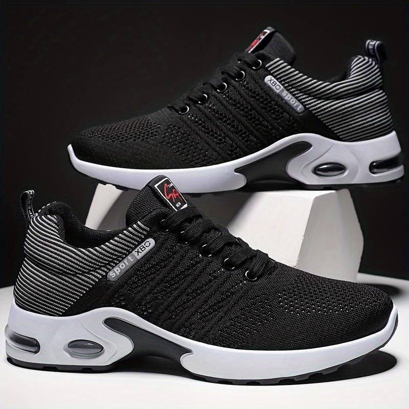 Breathable Non-Slip Running Shoes for Men - Comfy Woven Knit Sneakers for Outdoor Activities2