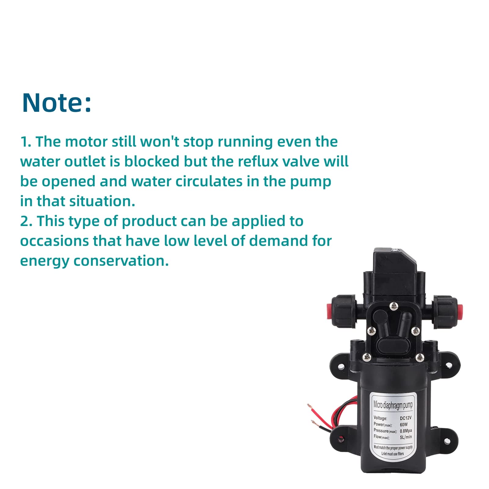 Pompa Acqua 12v Alta Pressione - 5L/min 116Psi Pompe Dell'Acqua DC 12V Ad Alta Pressione Barca da Campeggio per Roulotte Autoadescante Giardino