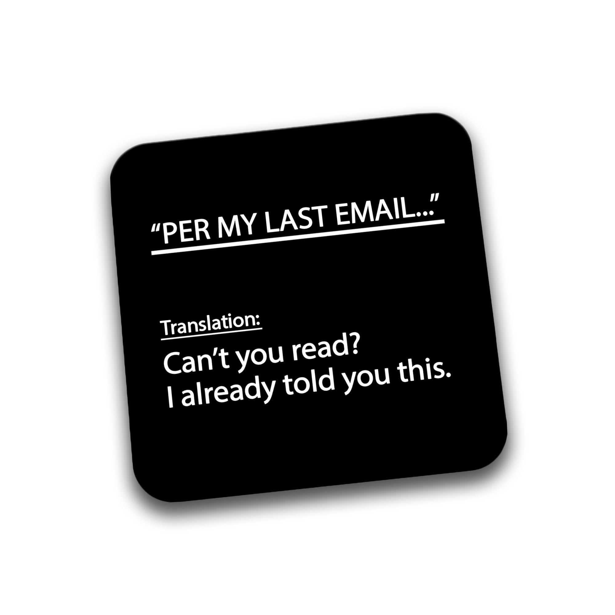 Rib Ticklerz Multicolour - Funny Office Email Definitions Coasters Novelty Rude Hilarious Humour Gift Colleague Secret Santa Work Office Joke Banter Friends Birthday - Dc178
