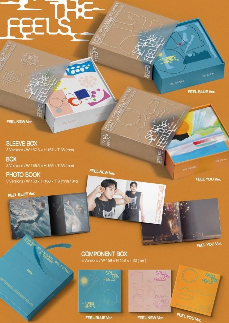 SEVENTEEN SPILL THE FEELS 12th Mini Album Standard Photobook 3 Ver Set (FEEL BLUE + FEEL NEW + FEEL YOU 3 Ver SET)
