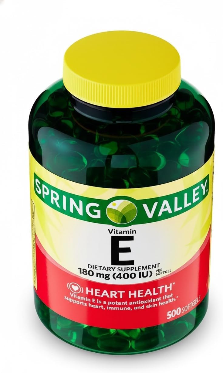Vitamin E 180 mg 400 IU Softgels 500 Count, Vitamin E 400 IU Capsules, E Vitamin Supplement for Daily Wellness Support