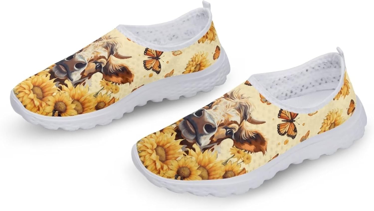 Coloranimal Lightweight Summer Beach Water Flats Womens Slip on Sneakers US5-12