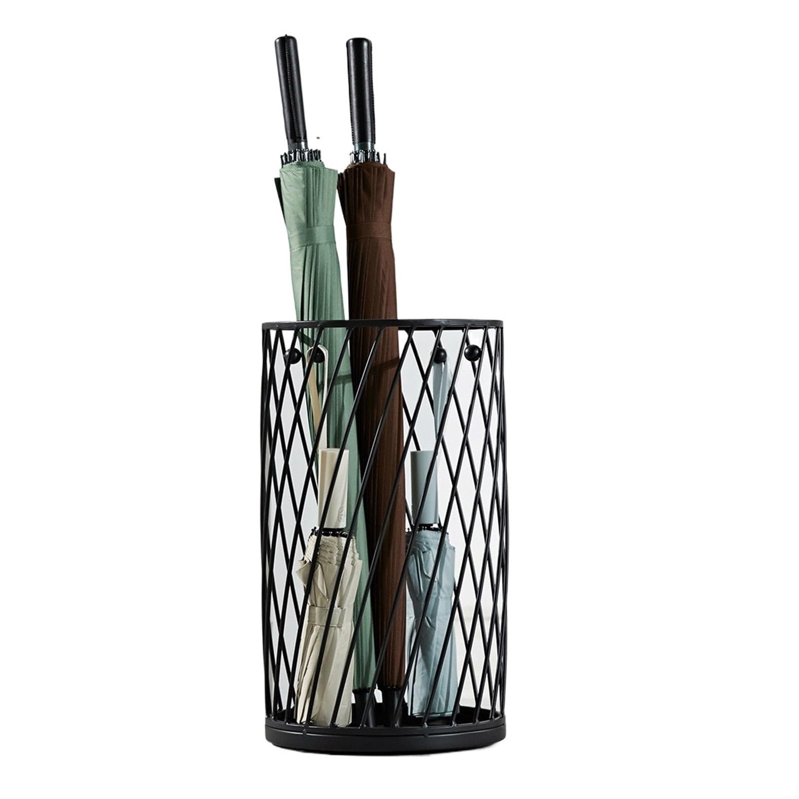 XUJUAN-0227 Umbrella Holder Creative Wrought-iron Multi-functional Umbrella Stand That Combines A Storage Box And An In One(Black)