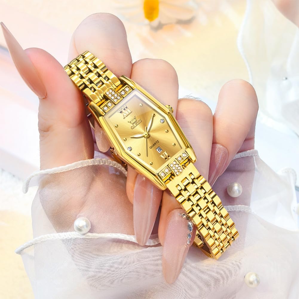 OLEVS Women Watches Business Dress Square Lady for Female Watches for Ladies Stainless Steel Waterproof Luminous Date Wrist Watch for Women - Image 8