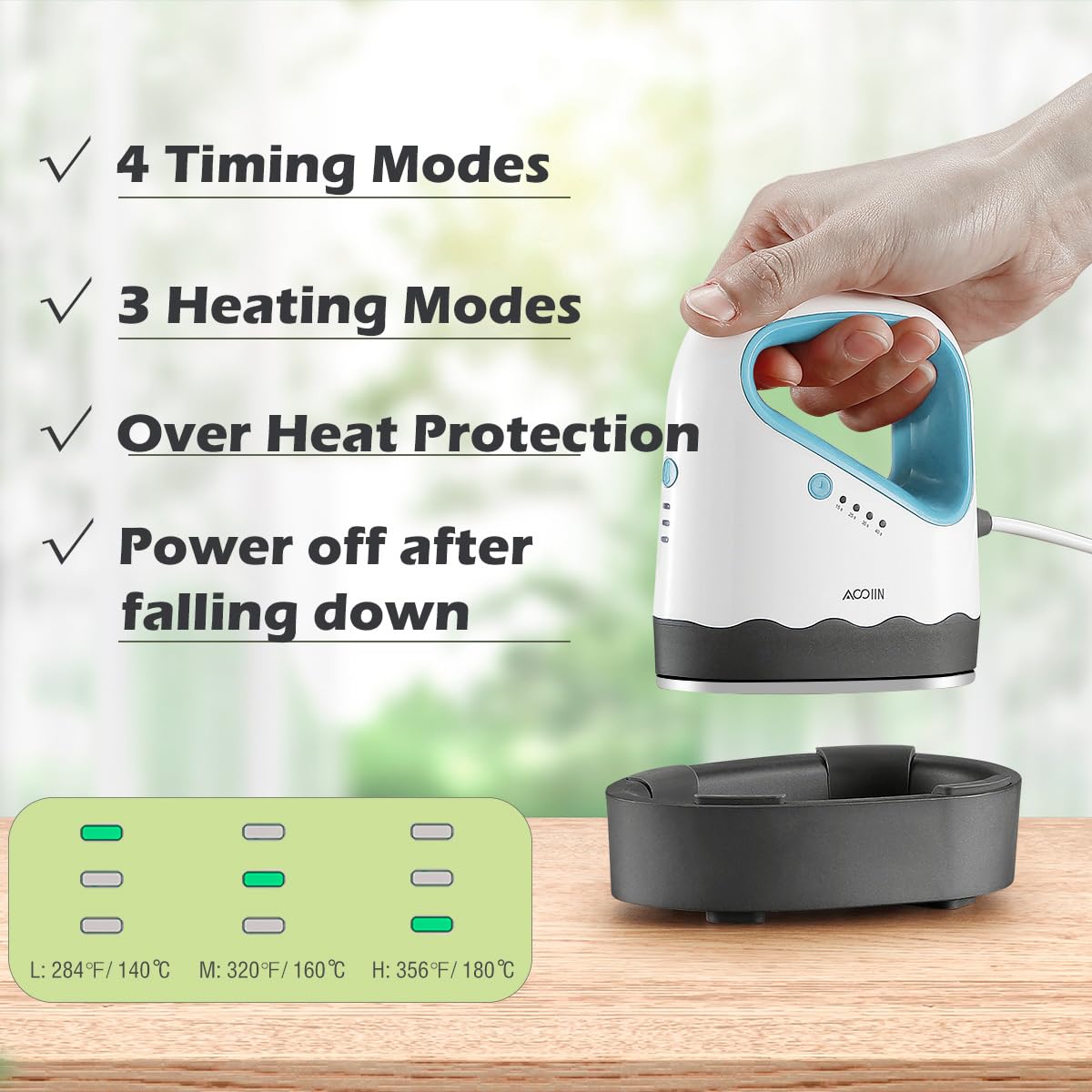 AOOIIN Mini Heißpresse für T-Shirts, Schuhe, Hüte und kleine HTV-Vinylprojekte, Mini Hitzepresse Kleine Heißpresse Mini Heat Press für Cricut Wärmeübertragung-Blau
