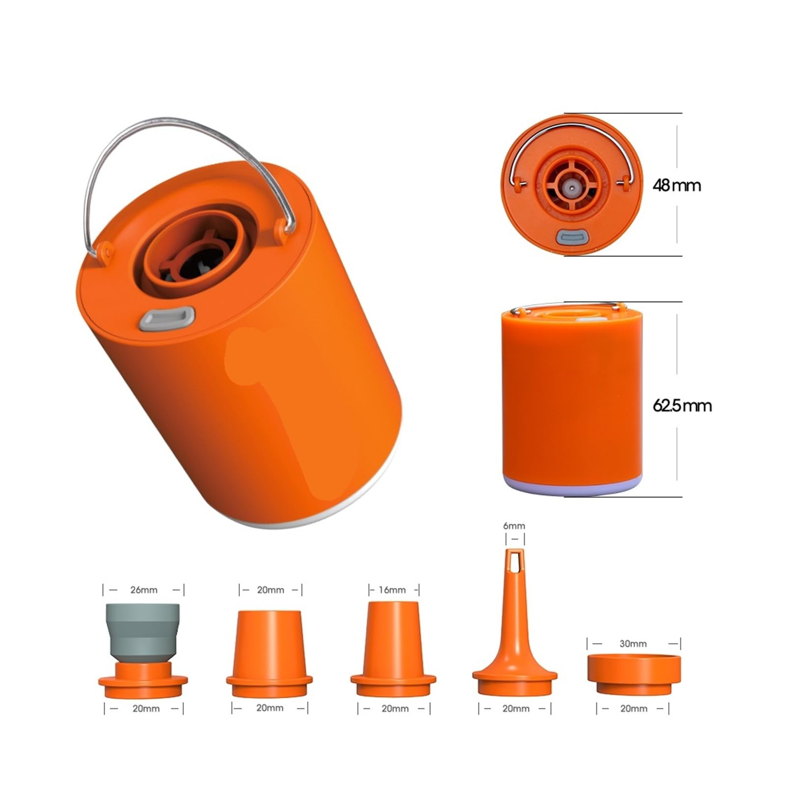 Elektrische Luftpumpe, Mini-Luftpumpe 3 in 1 Outdoor Camping Laterne Vakuumpumpe for Matratze Schwimmring Luftkissen