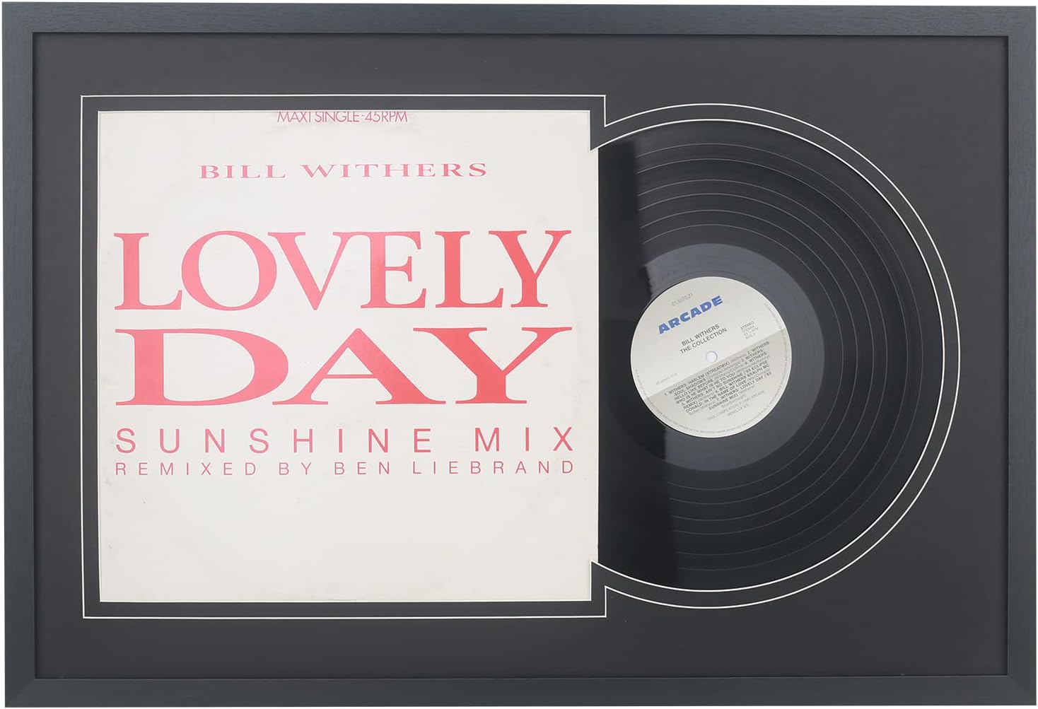 Mxtallup 12" Vinyl Record Frame for the Wall 12 "Jukebox Record Frame with Double Black-Black Matting, Displays 12" LP Record and 12x12-inch Cover, 12" Music Album Frame (LP1624BB)