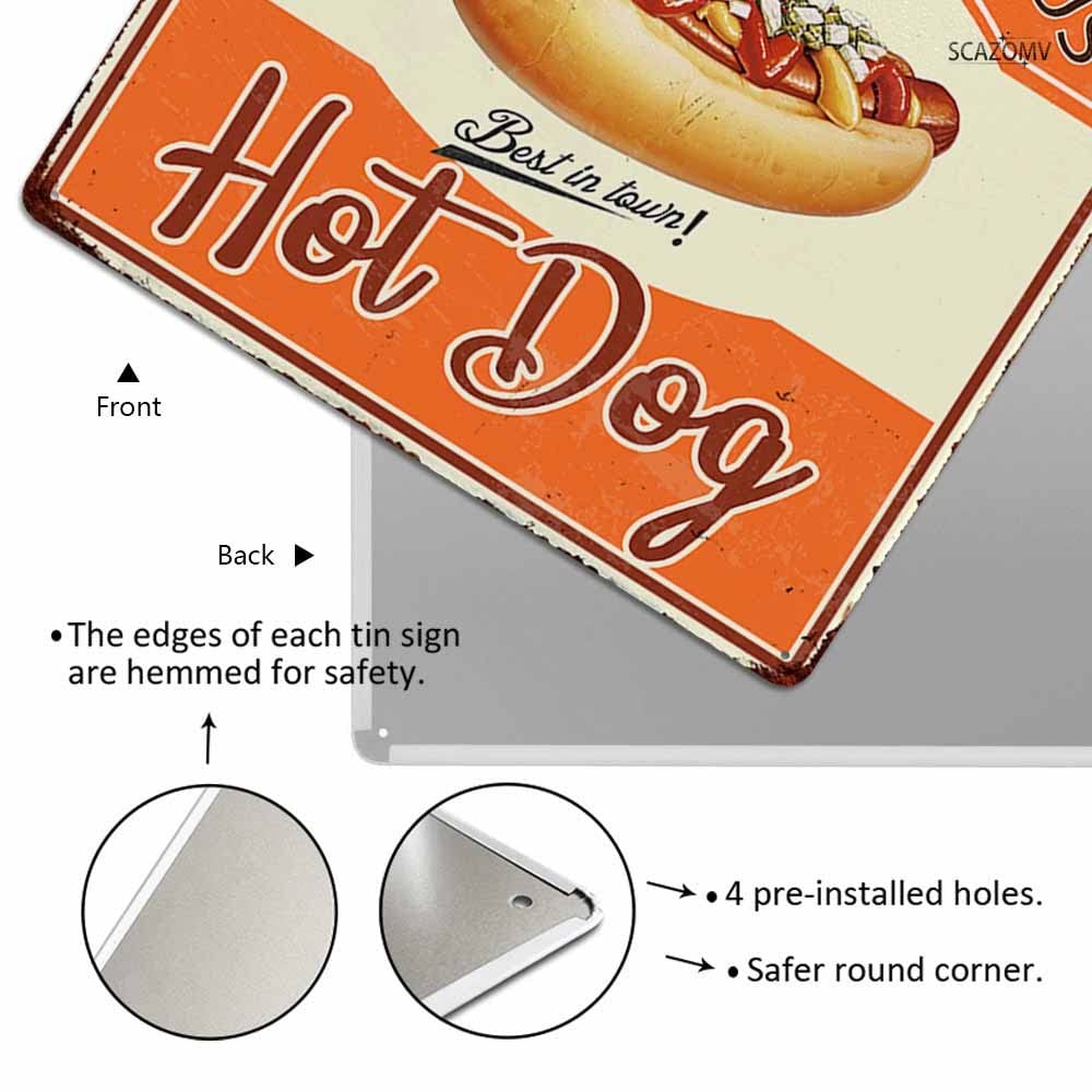 Amazon.com: SCAZOMV Hot Dog Tin Signs Funny Food Poster Vintage