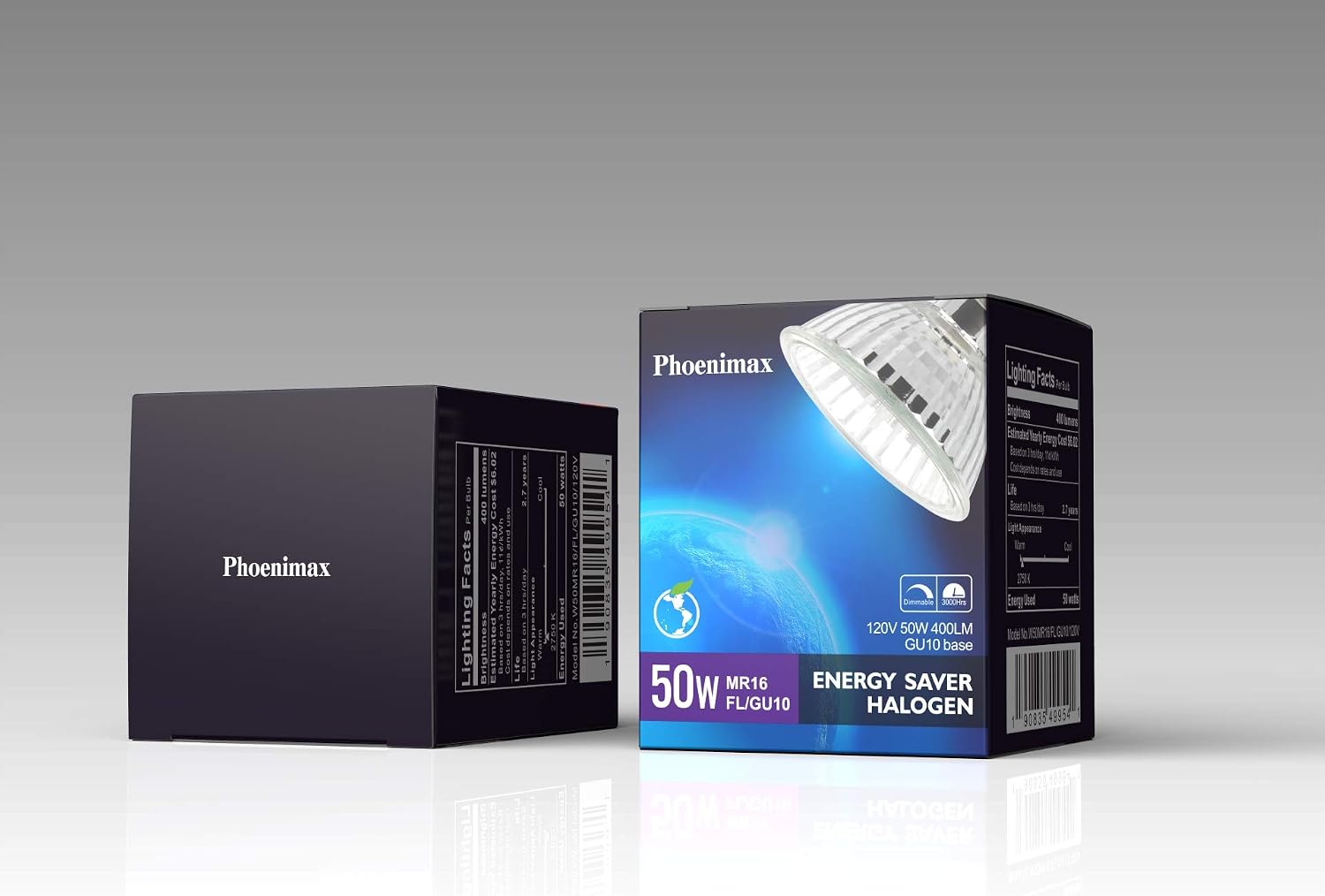Promotion: Halogen 50 Watt, GU10 Base, 120 Volt, MR16 With UV Glass Cover, W50MR16/FL/GU10, 6 Pack (50W)