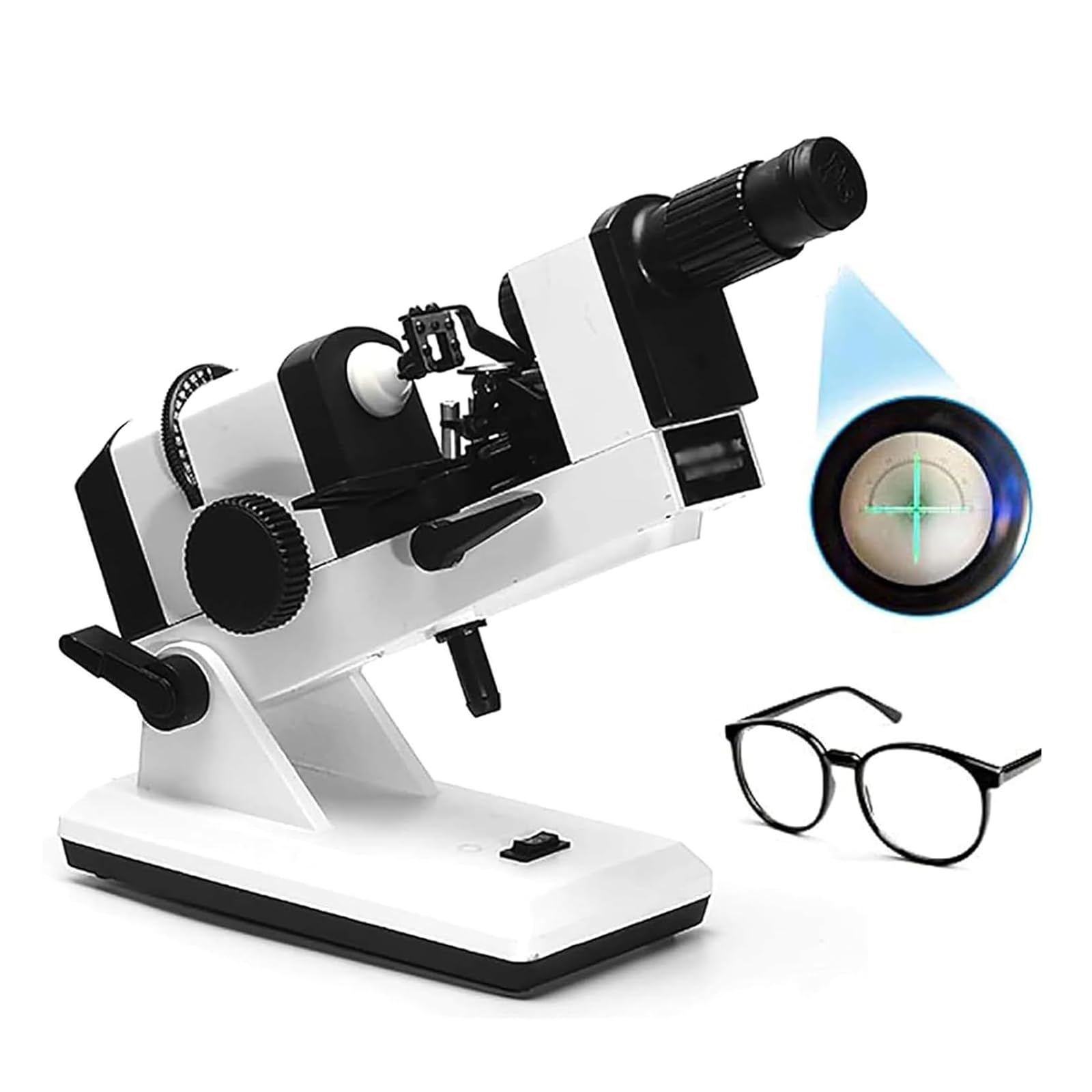 JXYQ Manual Optical Lensmeter with External Reading, Portable Focimeter for Accurate Measurement in Optical Shops and Optician Centers