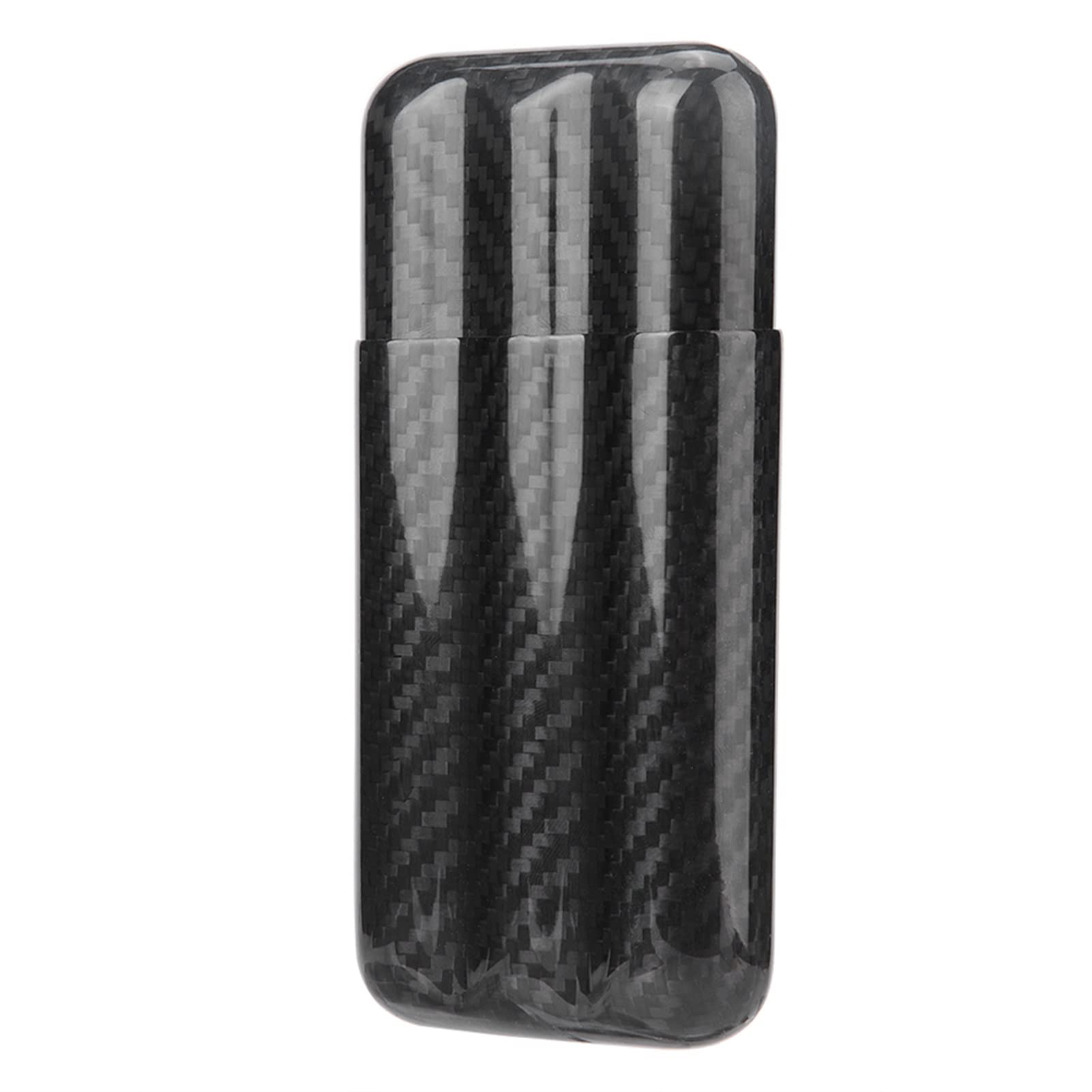 Scatola di Sigari Umidificatori in Fibra di Carbonio 3 Tubi Custodia Viaggio Portaoggetti Scatola Porta Sigaro