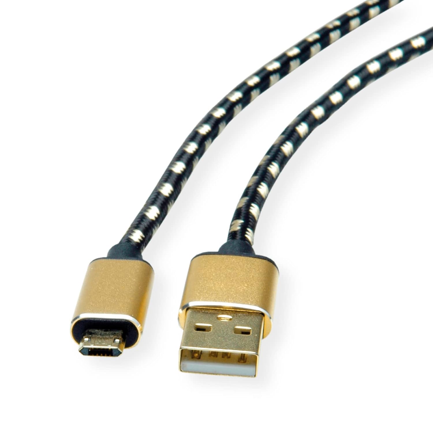 ROLINE Gold USB 2.0 Cable, Type A ST - Micro B ST (Reversible), 0.8 m