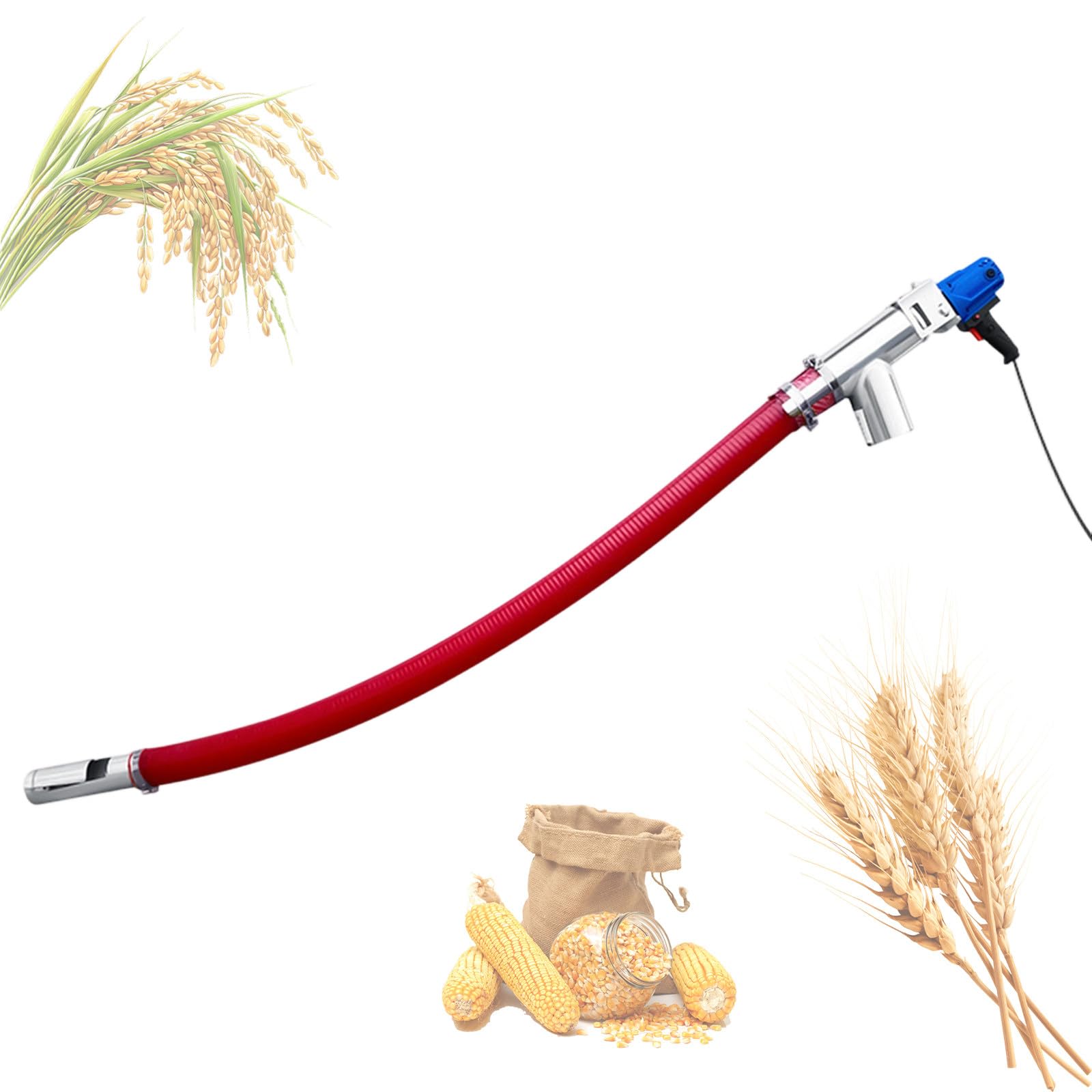 GwlThixion Industrial Screw Conveyor Machine, 1500W Heavy-duty Grain Suction Machine, 220-440 Lbs/Min Electric Auger Feeder Powder Transfer Machine, for Grain, Cement