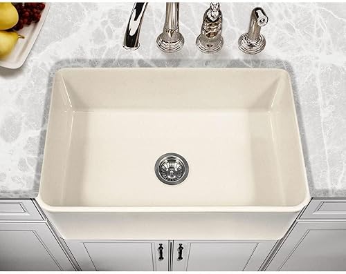 Miniatura 4 de Houzer Platus PTS-4100 BQ - Fregadero de granja de la serie Fireclay - Fregadero de granja con delantal de montaje inferior de 30 pulgadas con