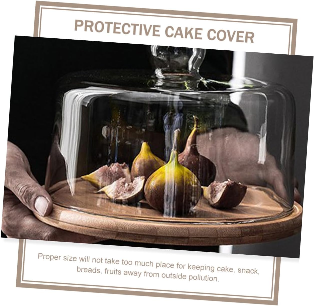 Cake Glass Cover with Tray, Large Food Protecting Dome, Household Dessert Display and Fresh-keeping Cover for Cakes and Pastries