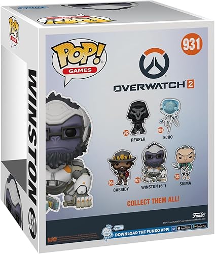 Miniatura 3 de Funko POP! Super: Overwatch 2 - Winston - Overwatch - Figura de vinilo coleccionable - Idea de regalo - Producto oficial - para niños y adultos -