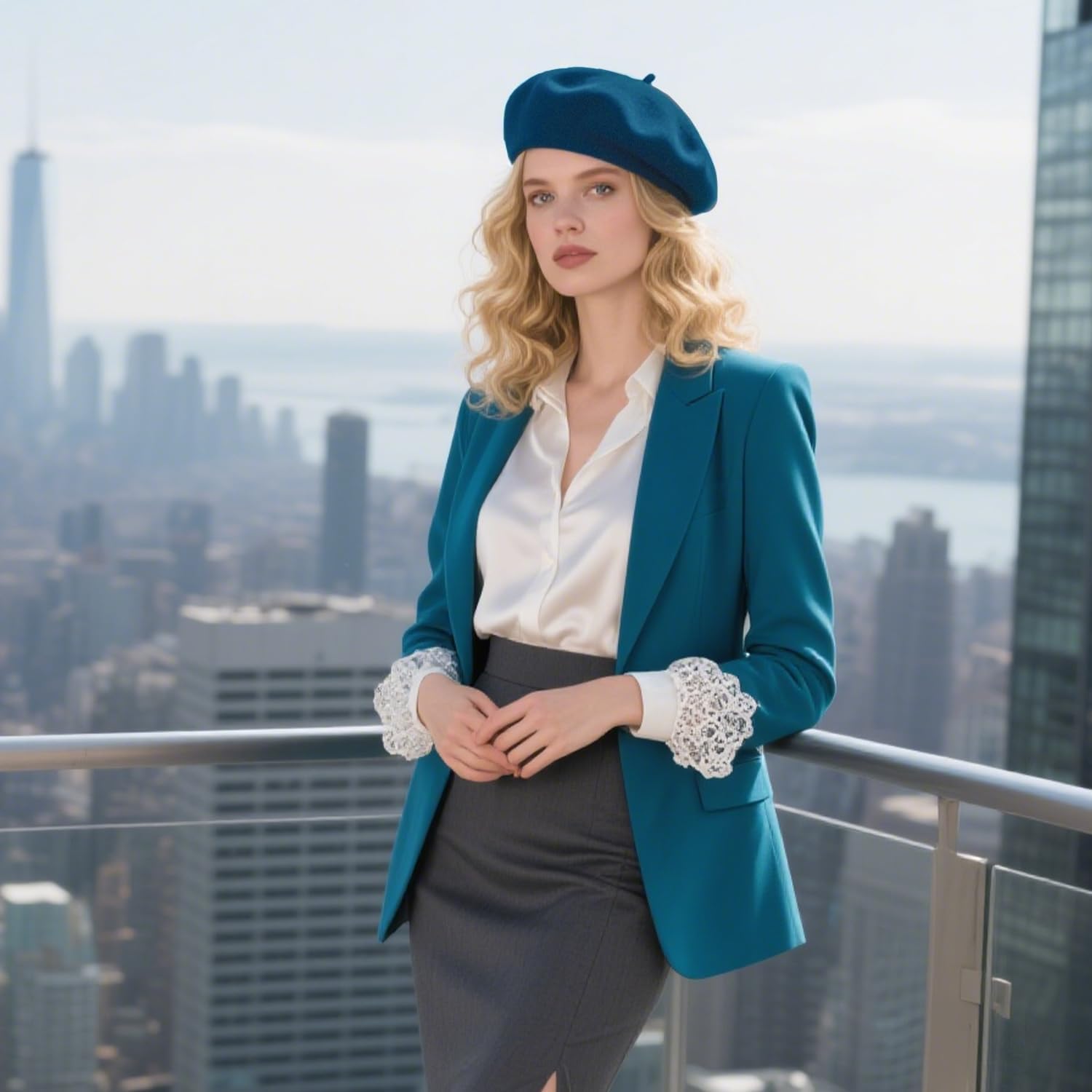 Wool Beret Hats,French Breathable Solid Color Artist Painter Beanie Beret Hat for Women Men All Seasons - Image 6