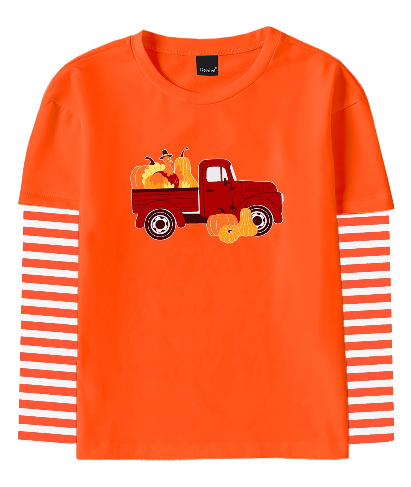 Remimi Unisex Kids Halloween Long Sleeve Shirt Holiday Stripe Shirts 2-12 Years