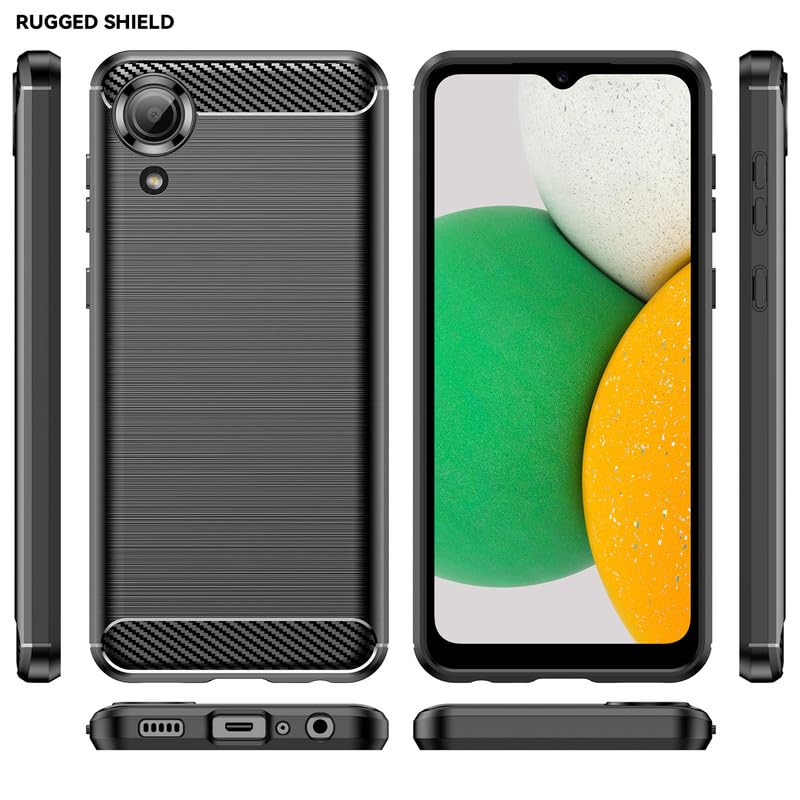 Image of Hybrid Carbon Fiber Back Case for Samsung Galaxy A03 Core (Black)