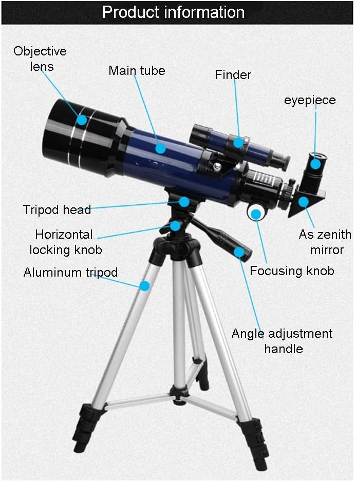 Telescope for Kids 70mm Apeture Travel Telescope 400mm AZ Mount,Good Partner to View Moon and Planet, Portable Travel Telescope with Backpack and Tripod for Kids and Beginners