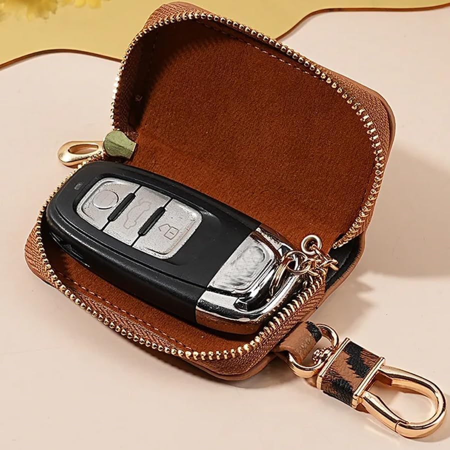 ARFUKA PU Leather Car Key Holder Universal Key Fob Case | Anti-Scratch Remote Keychain Cover Fits Most Car Keys image 4