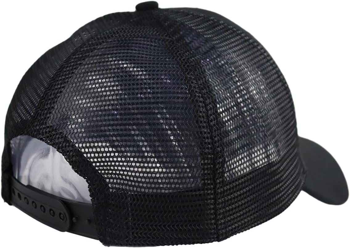 World Best Dad Ever Trucker Hat with Leather Patch, Adjustable Embroidered Washed Cotton Father Day Daddy Baseball Cap - Image 6