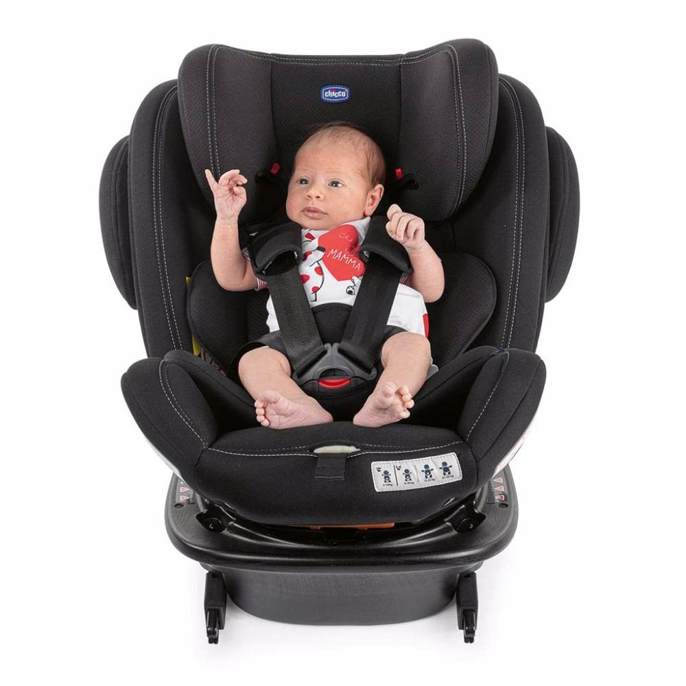 Chicco Unico Plus Auto Kindersitz 360° Drehbar 0-36 kg ISOFIX, Verstellbarer Kindersitz Gruppe 0-3 von 0-12 Jahren, Verstellbare Kopfstütze, Seitenschutz und Säuglingseinsatz