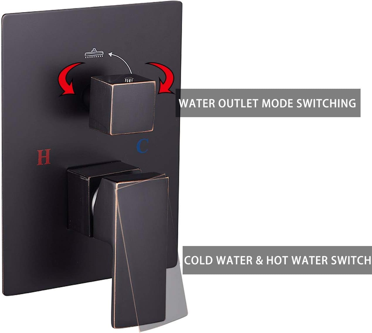 Oil Rubbed Bronze Shower Faucet GGStudy Shower Trim Kit with Rough-in Valve Shower Set Bath Rainfall Shower Faucet System 10inch Square Stainless Steel Metal Shower Heads with Handheld Spray Bronze