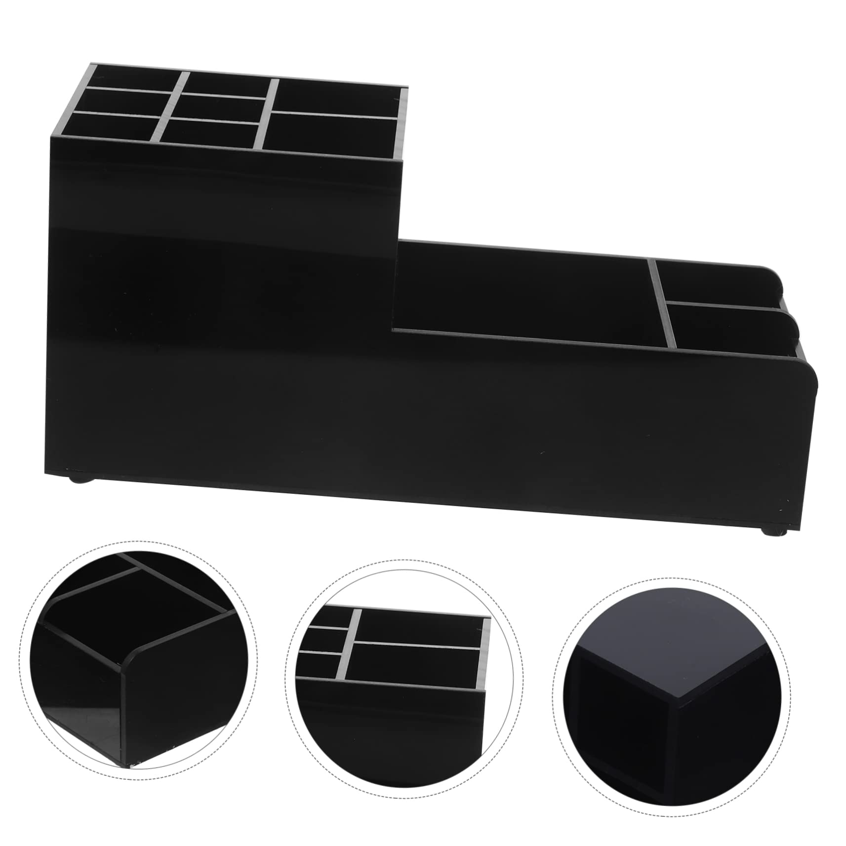 Organizador de Herramientas de Bar con 11 Compartimentos Acrílico Negro | Ahorro de Espacio, Uso Multiusos, para Sobremesa y Barra, Formato 1 Pieza