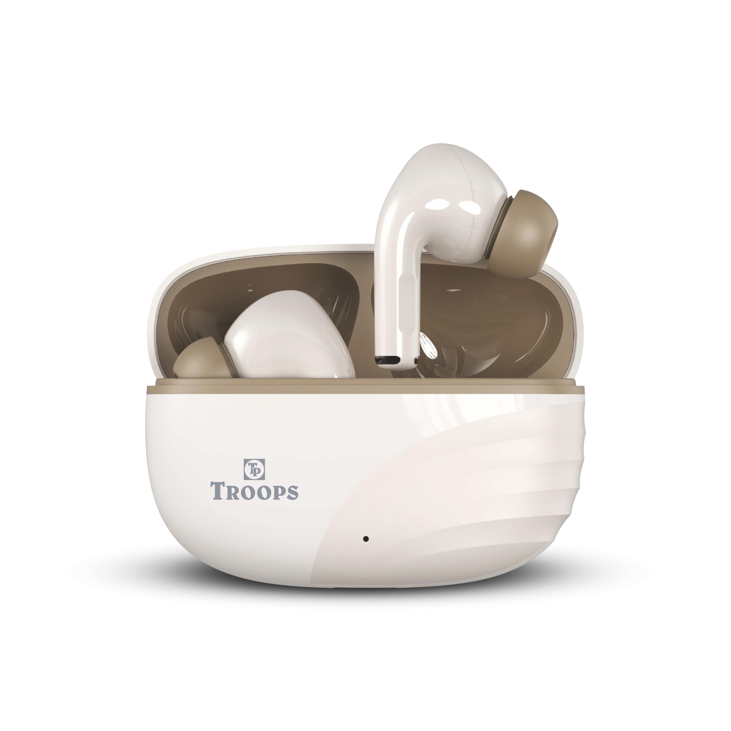 TP TROOPS Wireless Earbuds with Touch Controls, 30 Hours Battery Life, Bluetooth in-Ear Headphones, TWS with Bluetooth v5.4(Beige) - Image 1