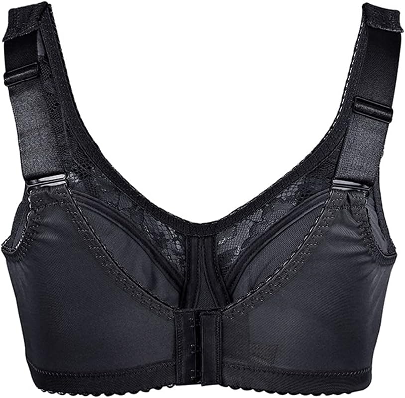 Women's Plus Size Unpadded Bra Full Coverage Wirefree Minimizer Lace Bras - Image 5