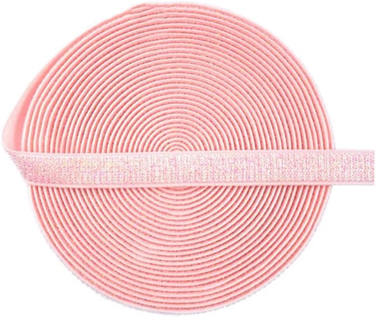 50 100Y/Roll Metallic Glitter Elastics Spandex Band Shoulder Tape Strap Lingerie Dress Sewing Trim White AB 100 Yards