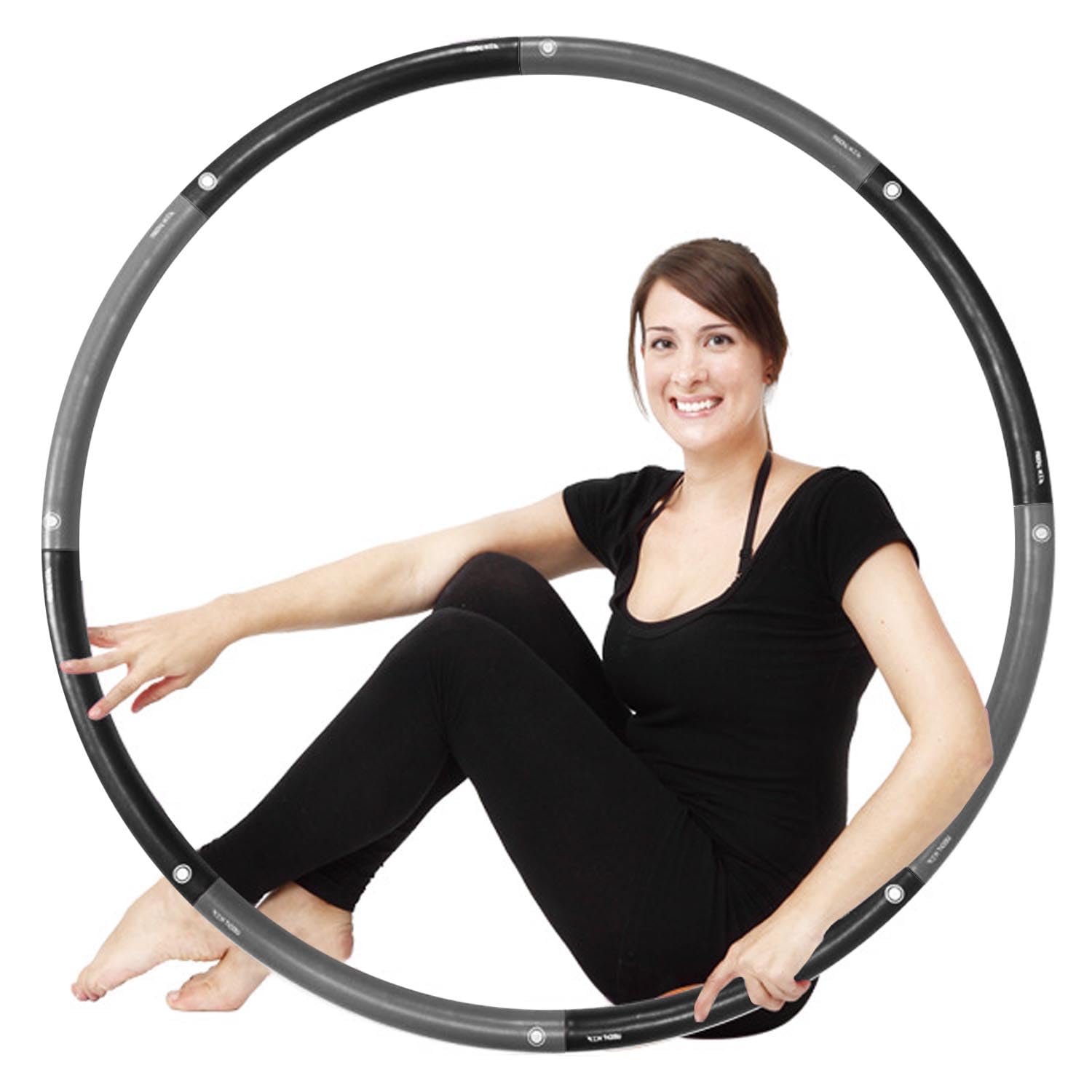 2,3kg Gewicht Hula Hoop Reifen Erwachsene Hullahub Reifen zum Abnehmen für fortgeschrittene 8 Teiliger und 100 cm Fitnessgerät für Zuhause Hoola Hoop Fitness