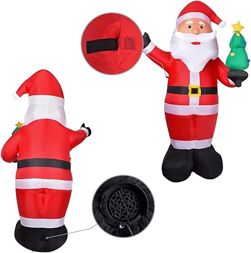 Miniatura 8 de DearHouse Papá Noel inflable de Navidad de 8 pies con luz LED, decoración de fiesta familiar, patio, césped, regalos inflables para interiores y
