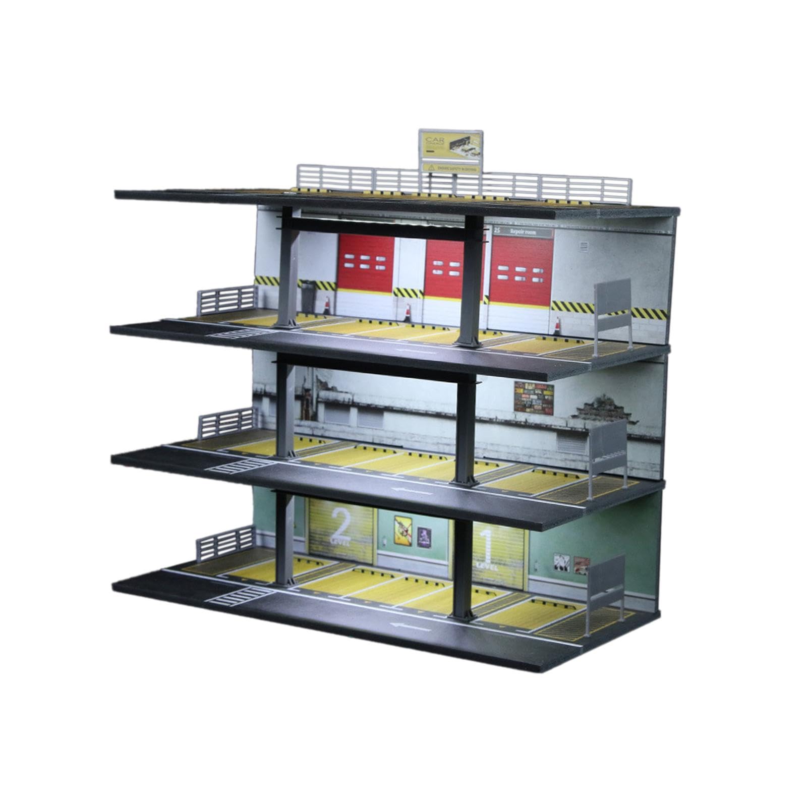 Modellino Auto Display Case Scatola Parcheggio Diorama Garage Organizer Ornamento Micro Paesaggio PVC Acrilico con Illuminazione USB Adatta per, Style E