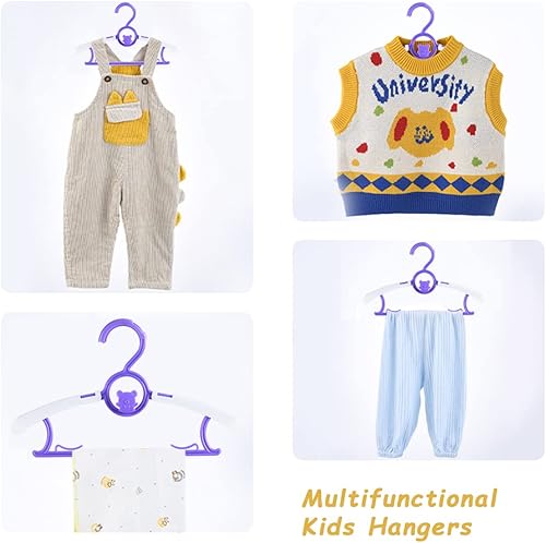 Miniatura 2 de Paquete de 80 perchas de plástico para niños, perchas de plástico para niños, perchas para ahorrar espacio, perchas antideslizantes y extensibles