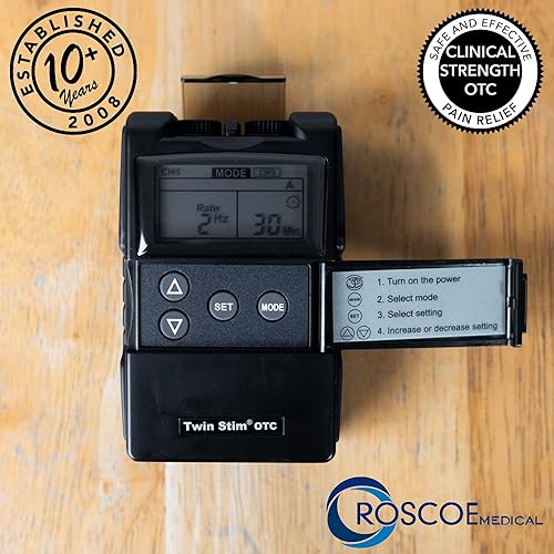 Miniatura 4 de Roscoe Medical Unidad TENS y estimulador muscular EMS, Twin Stim, máquina TENS OTC para alivio del dolor de espalda baja, dolor de cuello o alivio