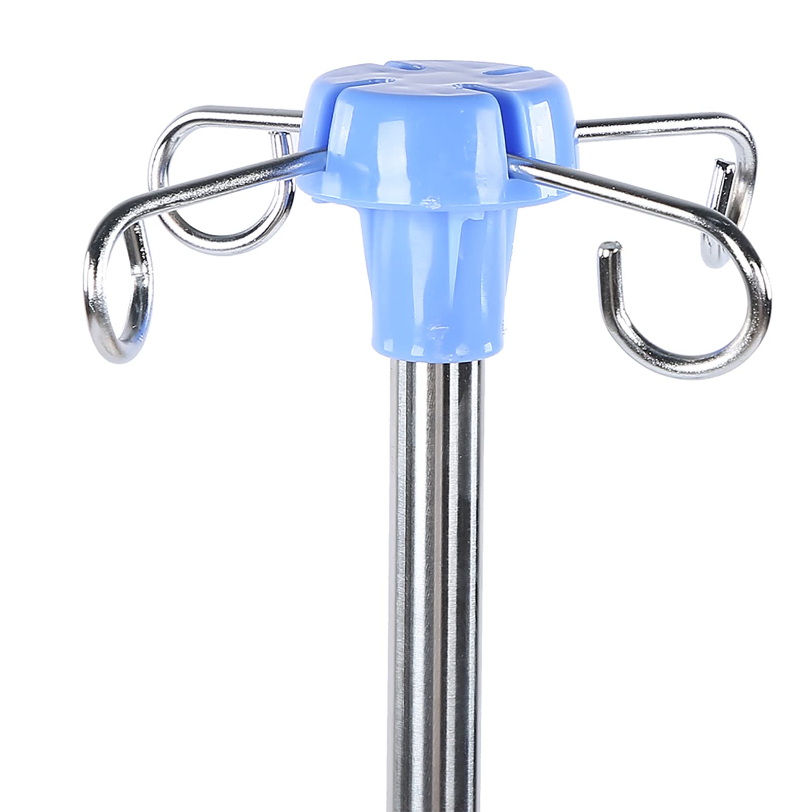 Perche IV avec Roues Poteaux de Support IV en Acier Inoxydable Porte-Sac IV pour Support de Perfusion Portable avec 4 Crochets Hauteur Réglable de 45,2" à 78,7" pour la Maison