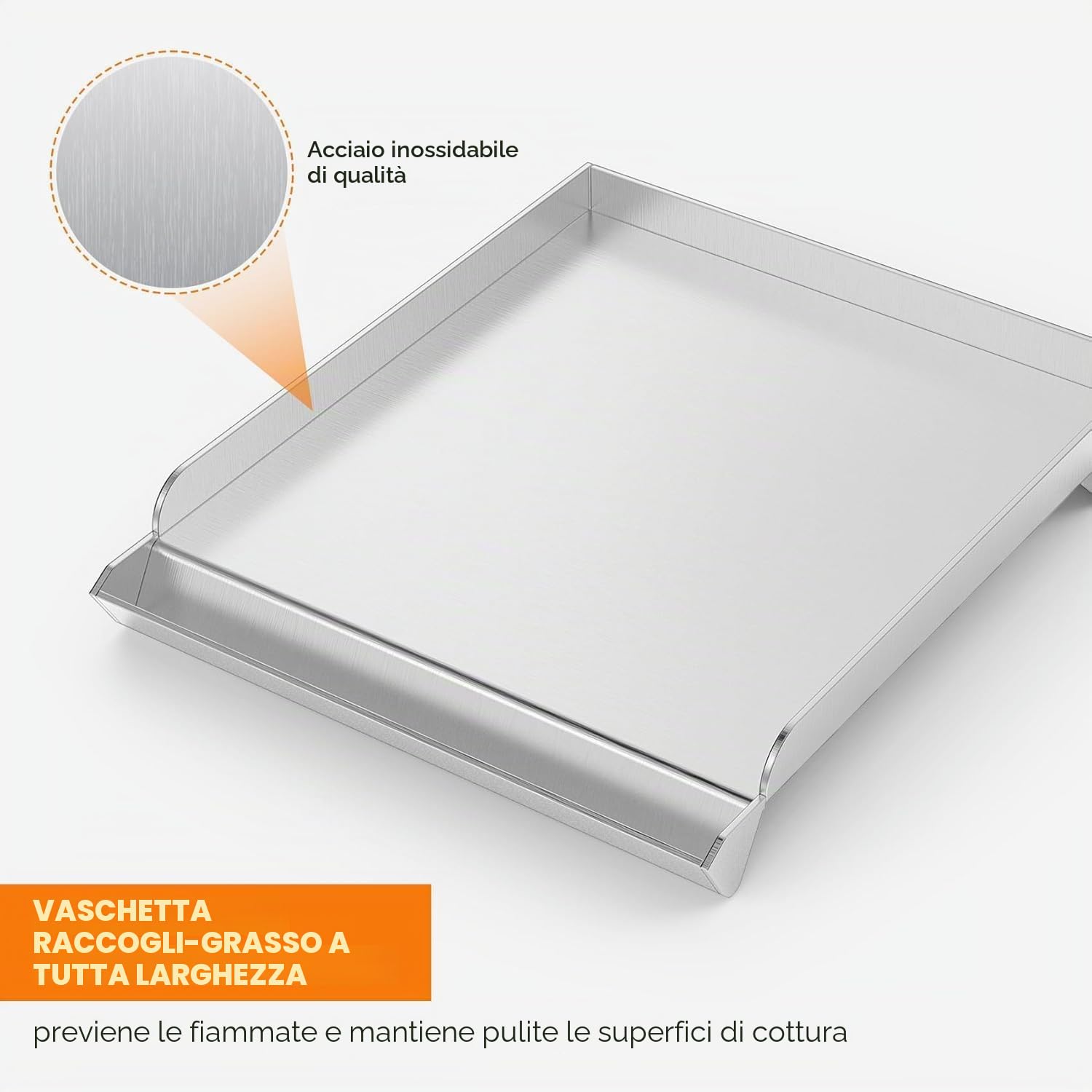 Onlyfire Piastra per piastra con fornello laterale in acciaio inossidabile, piastra per barbecue universale Plancha per la maggior parte delle griglie a gas (33 cm x 31 cm) | Piastra universale piatta per la maggior parte delle griglie a gas, gamma di reg