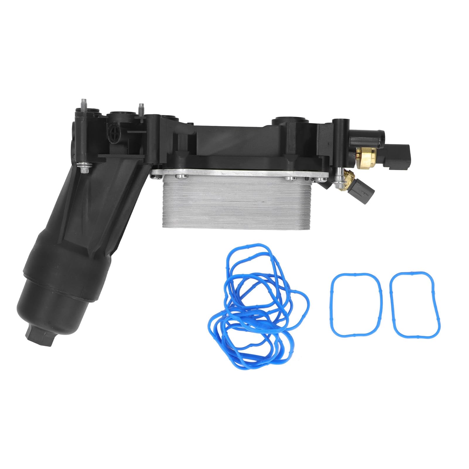 Engine Oil Cooler Filter Housing 68105583AF, Replacement for 200 300 Town & Country, Aluminum Oil Filter Housing Adapter Assembly with Rubber Seals for 3.6L V6 Engines 201