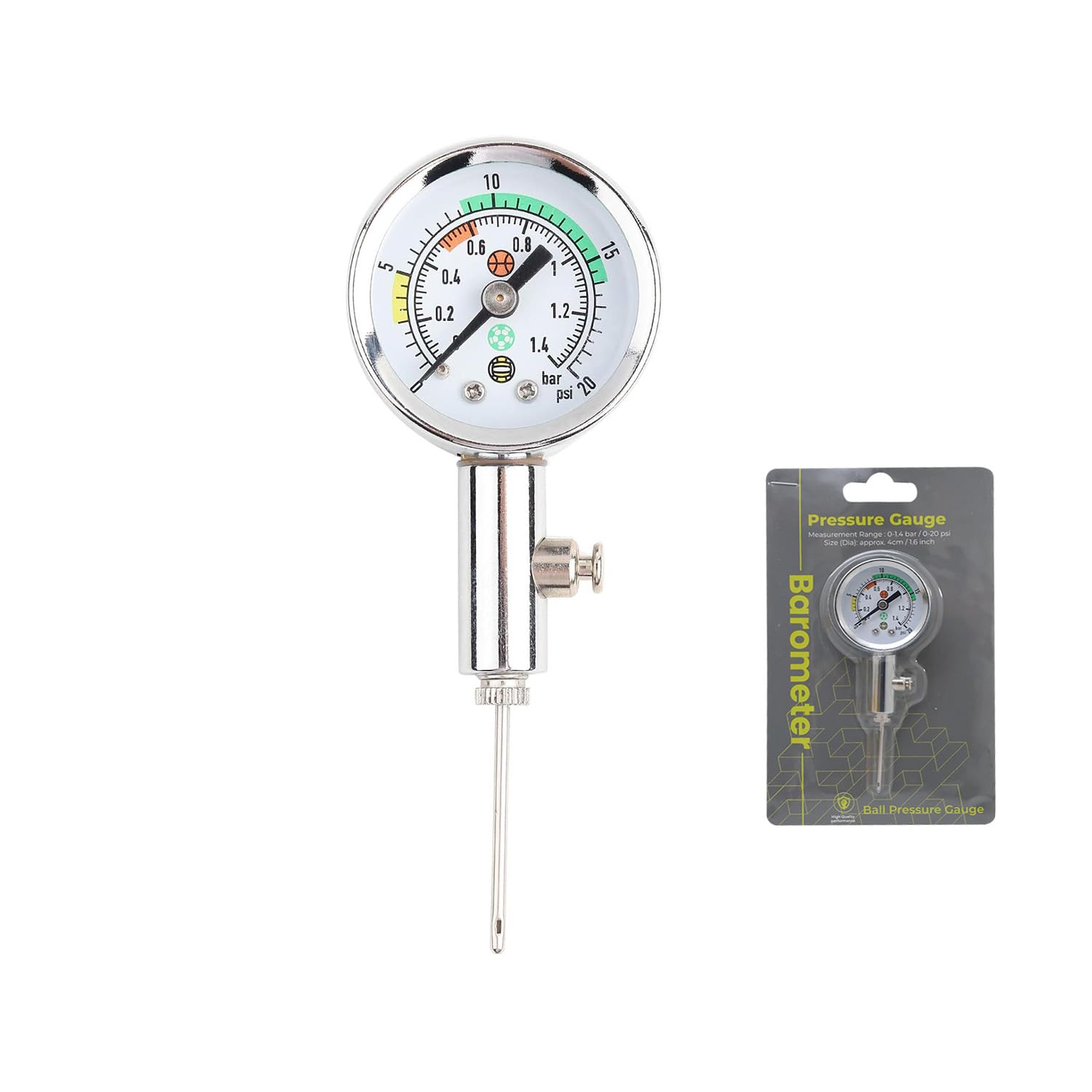GISCO Ball Pressure Gauge Lightweight Mini Measuring for Football Rugby Volleyball Without Cover-image-11