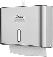 Vista 1 de Dispensador de toallas de papel para montaje en pared, adhesivo sin perforación, multipliegue, triple pliegue C, dispensador comercial de toallas