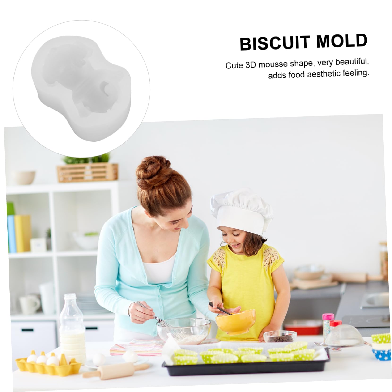 TEHAUX Moule à Gâteau 3D Français Amateurs de Pâtisserie Blanc Antiadhésif pour Gâteaux et Biscuits Fêtes Utilisation DIY la Cuisine