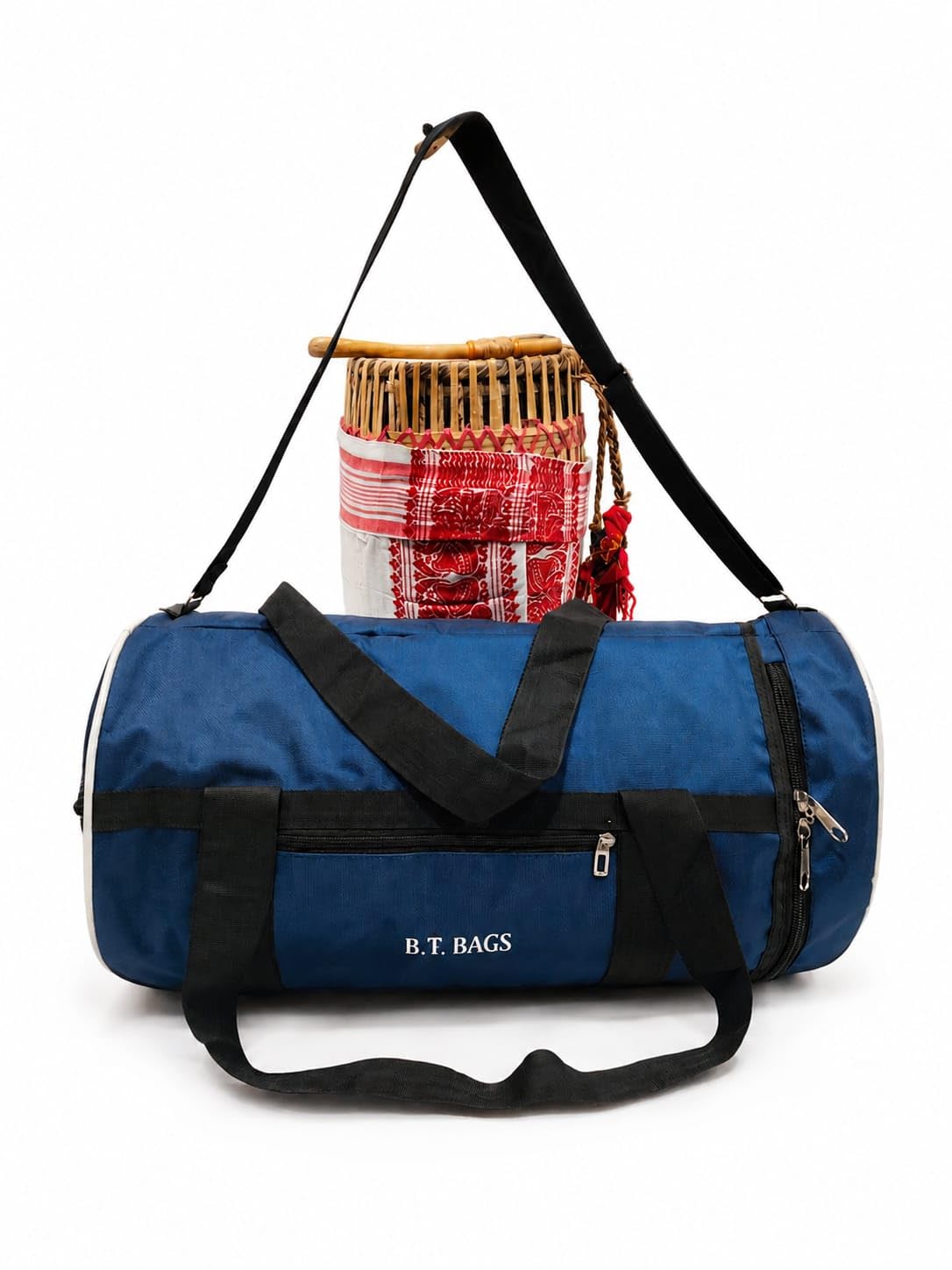 B.T. Bags Assamese Bihu Dhol cover Bag with Adjustable Shoulder Strap, Full Zip Opening, Durable Water-Resistant Fabric, Protective Storage and Travel Case for Traditional Dhol & Folk Drums (Blue)-image-46