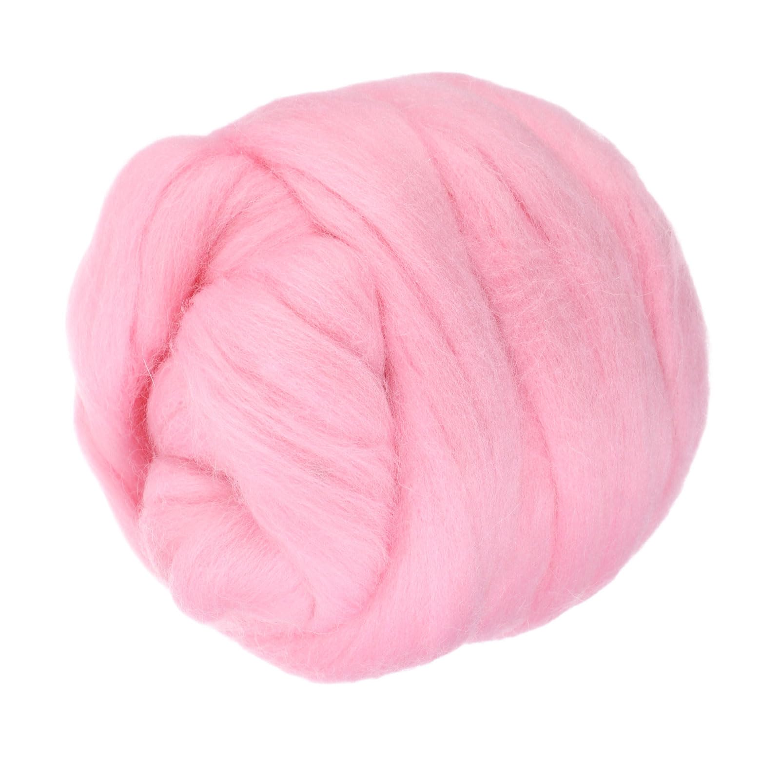 PATIKIL Wool Roving Yarn, 80G/2.82OZ Soft Felting Wool Pure Chunky Roving Yarn Bulk for Needle Felting Knitting Blanket Spinning Weaving DIY Craft, Pink