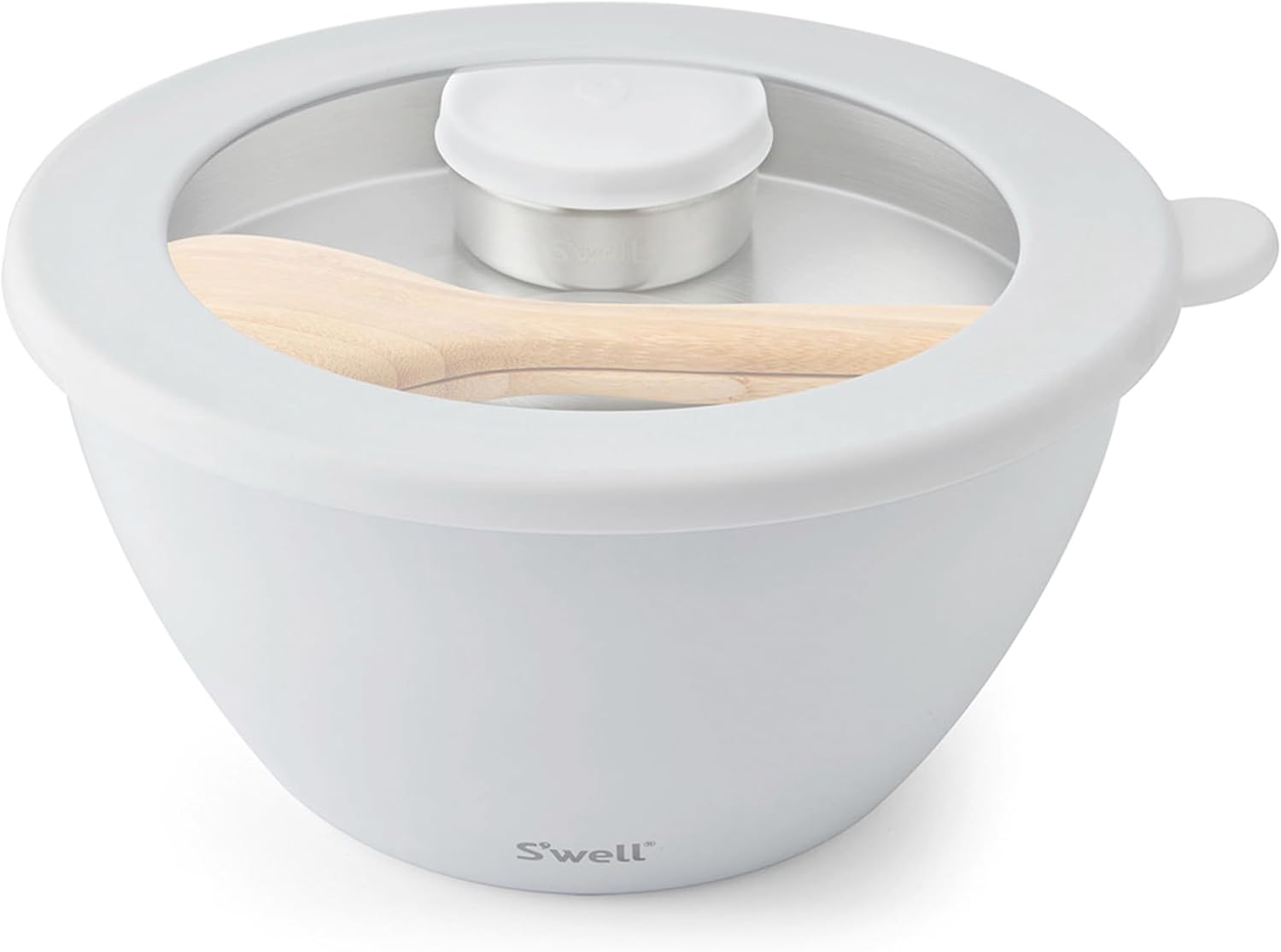 S'well Stainless Steel Salad Bowl Kit XL 184oz, Angel Food, Includes 5oz Canister For Dressing, Serving Utensils, and Removable Tray, Leakproof, Easy to Clean, Dishwasher and Refrigerator Safe - Image 7