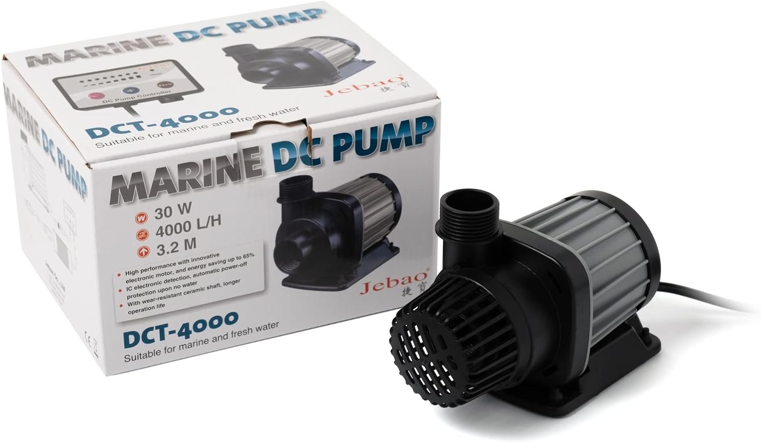 Jebao DCT-4000 Marine DC Pump in its packaging