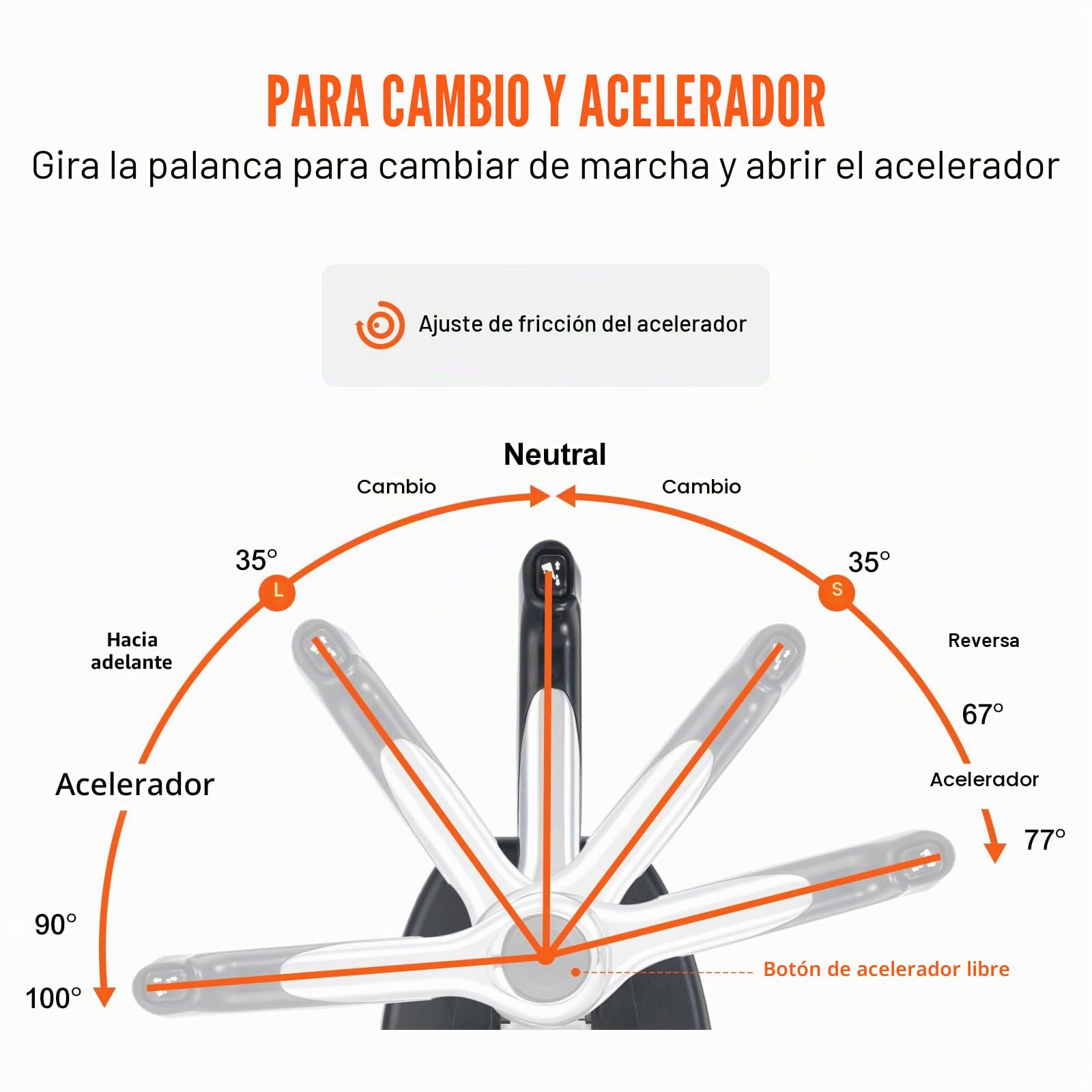VEVOR Caja de control remoto fueraborda, compatible con Yamaha de 4 tiempos 704-48205-P1, control de acelerador de barco de montaje superior, con interruptor de ajuste y conector de 5 pines