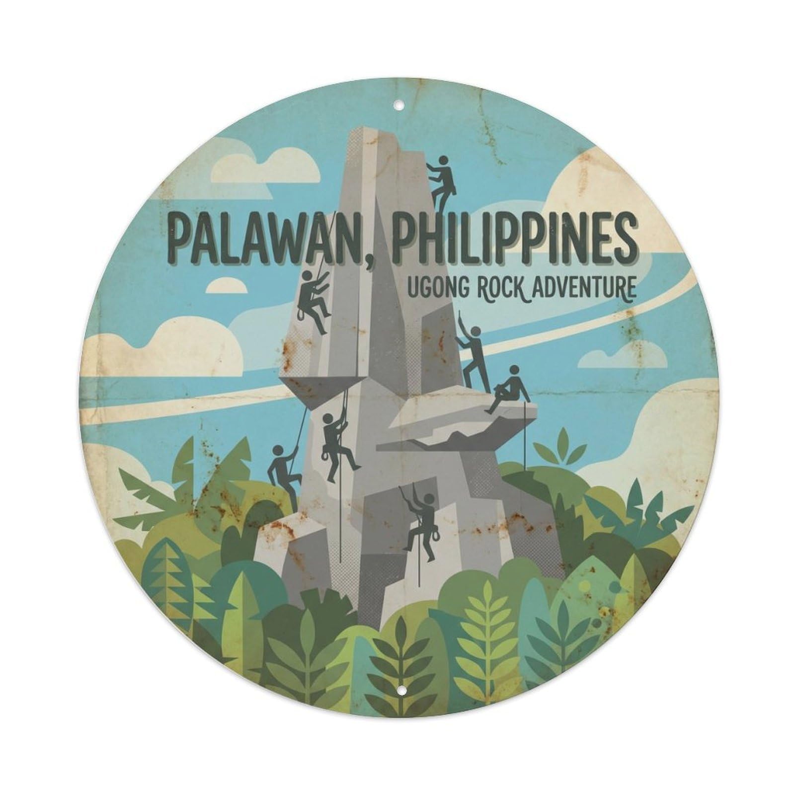 Ugong Rock Philippines Travel Tropical Beach Metal Tin Sign